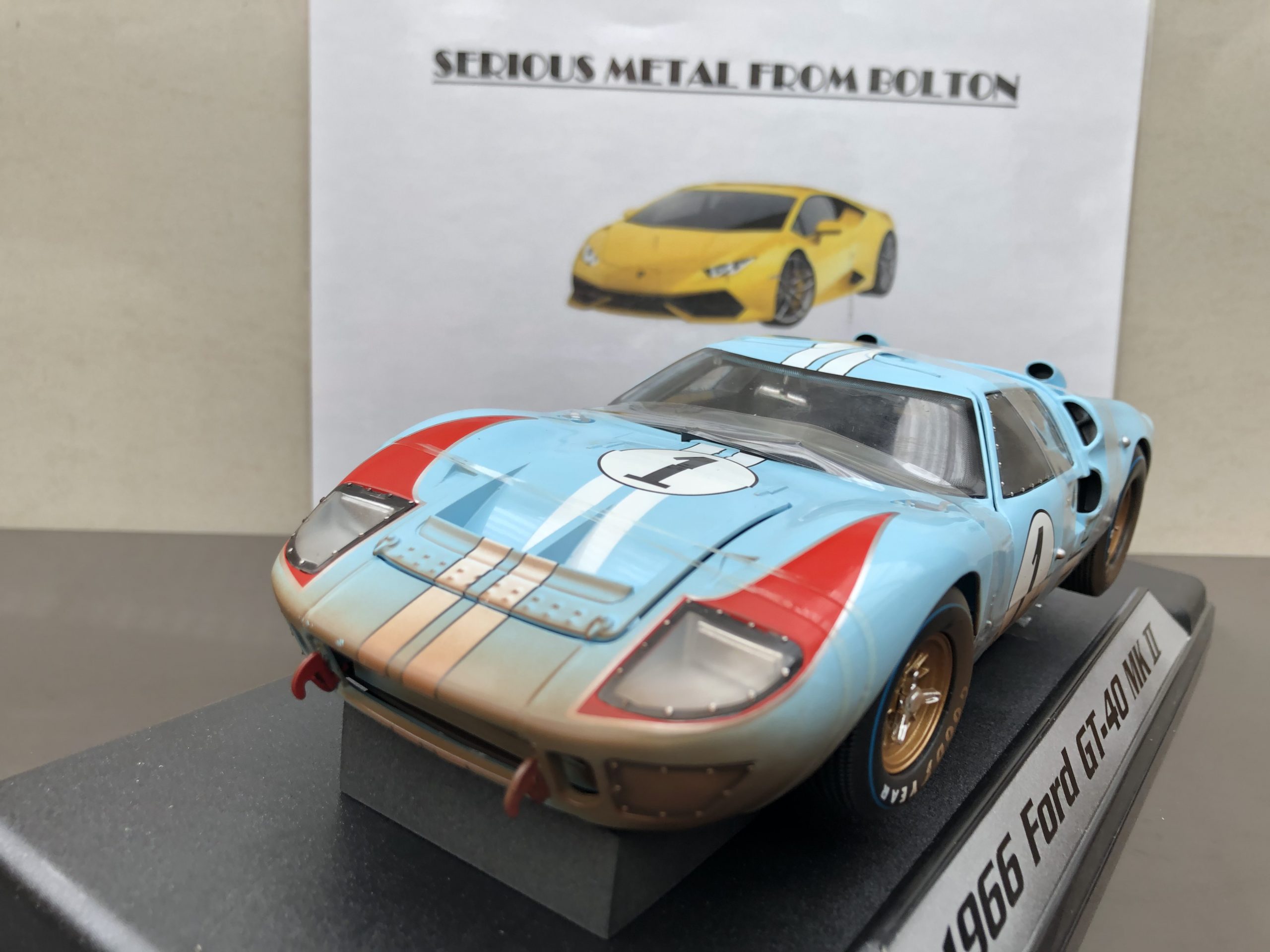 SHELBY 405 FORD GT 40 MK11 LE MANS 1966 #1 KEN MILES "END OF RACE" 1:18