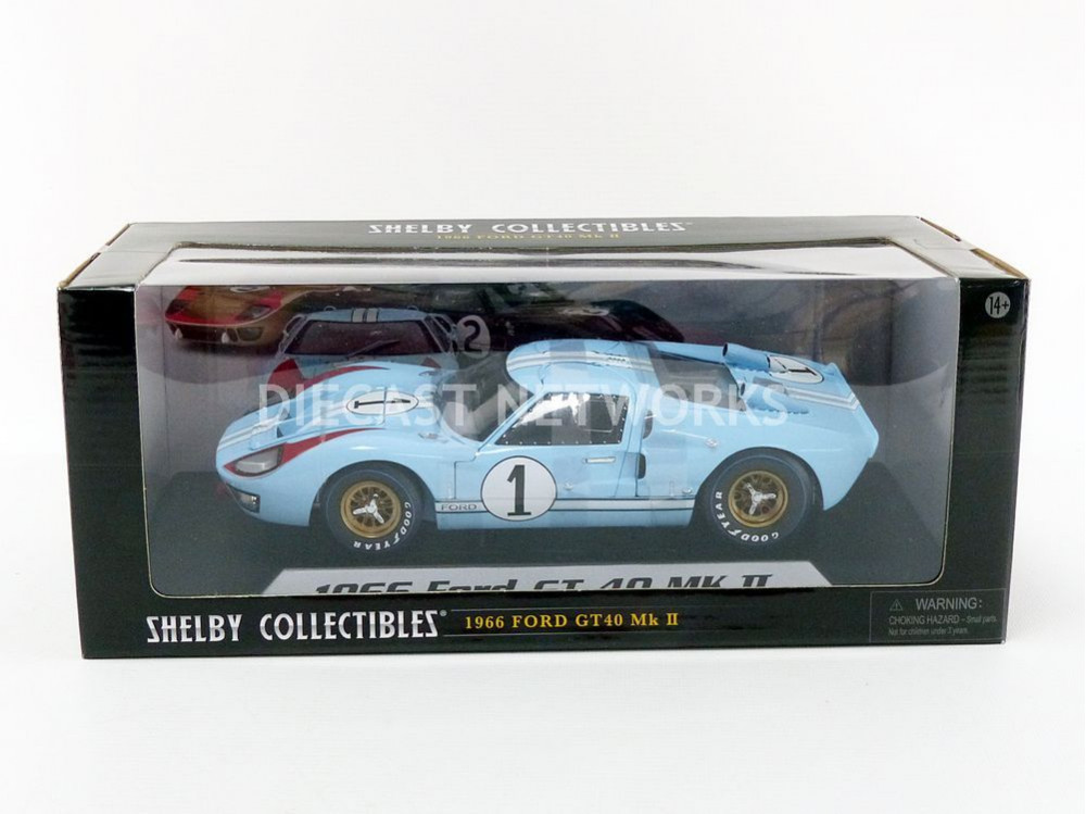 SHELBY COLLECTIBLES SHELBY 411 FORD GT 40 MK11 LE MANS 1966 #1 KEN MILES 1:18 - Image 14