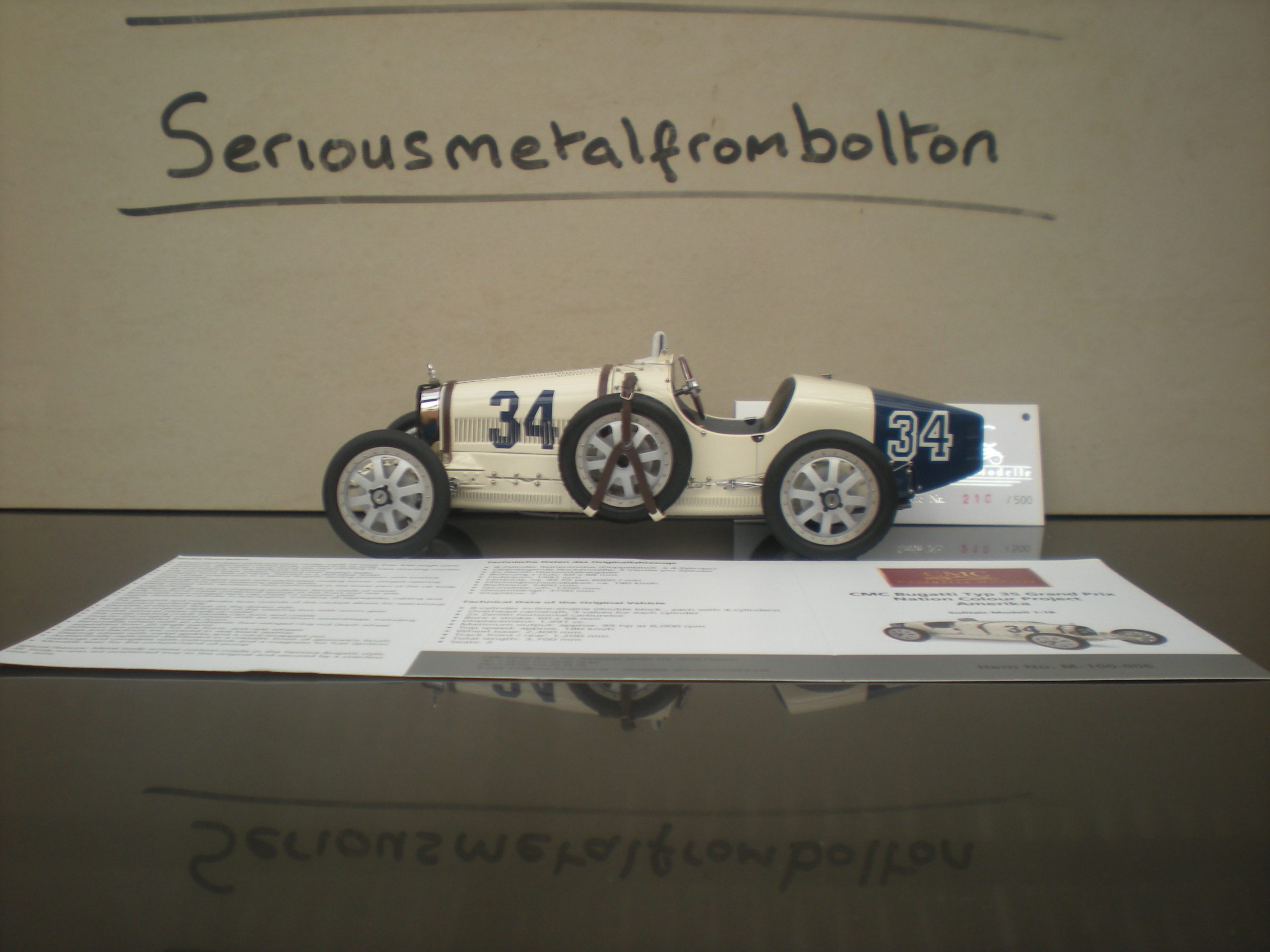 CMC M-100-006 Bugatti T35 National Colour Project USA White & Blue #34 LIMITED EDITION 1:18 SCALE